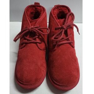 UGG Suede Chukka Boots Red Lace Up Ankle Boots Kids Size 4